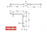 BARRA SUJECION APOYO PARED ACERO INOX CONTINA FRANKE